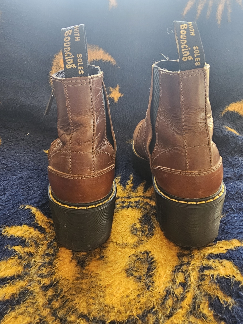 Dr. Martens Rometty II Brown Leather Platform Chelsea Ankle Boots - Picture 4 of 6